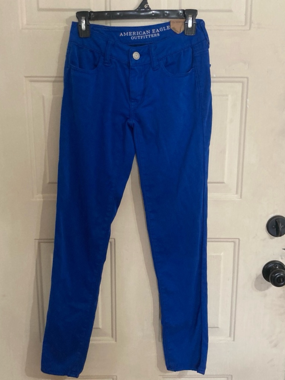 American Eagle Outfitters Women's Bright Blue Skinny Jeans